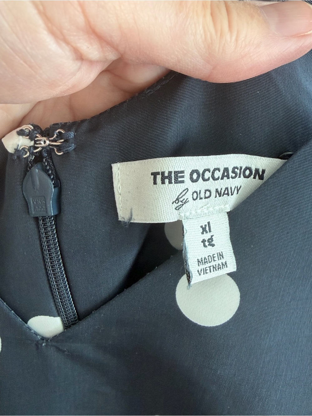 Old Navy XL The Occasion taffeta Blue Polka Dot A-Line Sundress - Picture 2 of 2